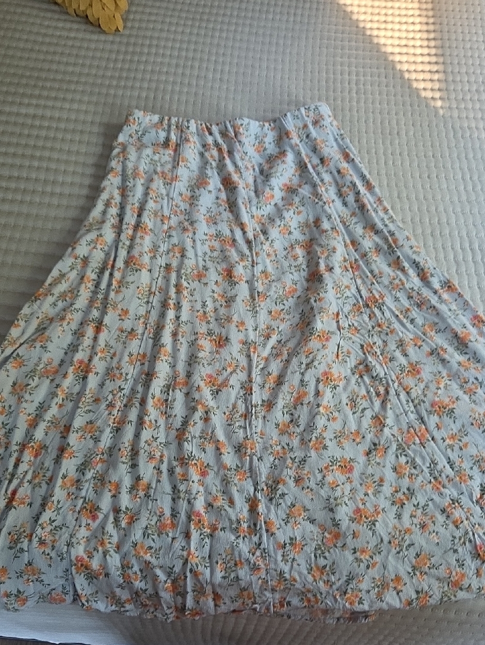 American Eagle Outfitters Floral Maxi Skirt in Cream and Peach